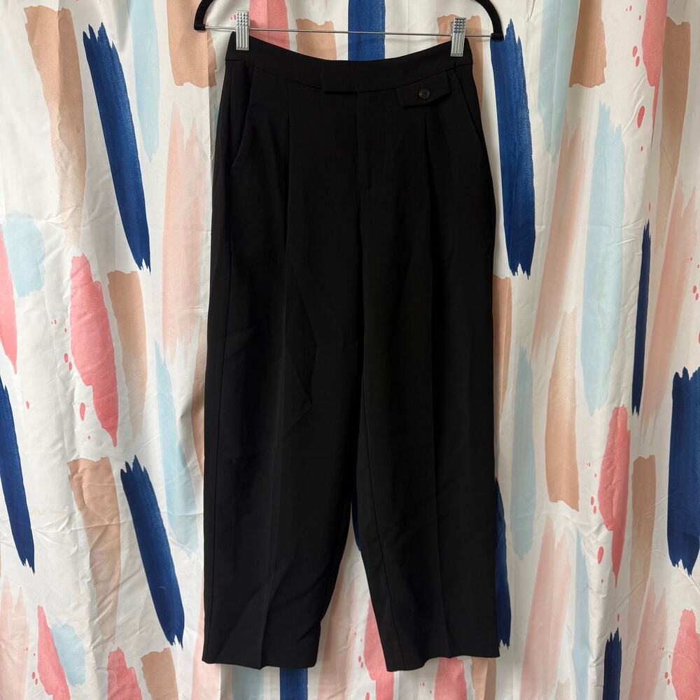 Madewell Black The Petite Rosedale High-Rise Straight Pant in Crepe Size 00P - Picture 6 of 15